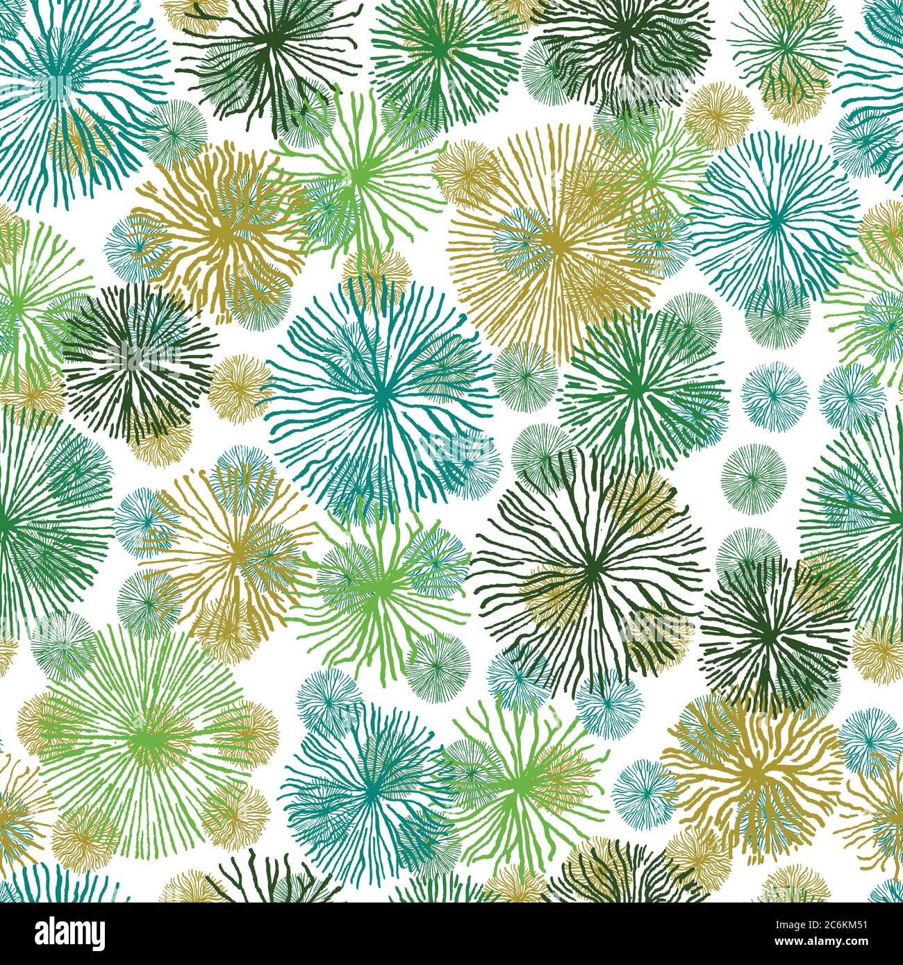 Seamless pattern with abstract floral structures and elements. Vector illustration. Stock Vector