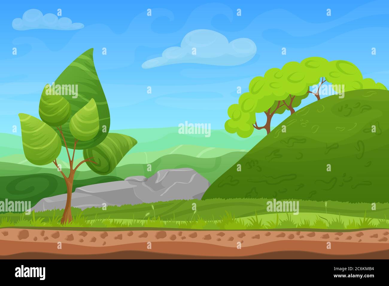 Cartoon color nature summer landscape in sun day with grass, trees, sky and mountains hills. Vector game style illustration. Background for games Stock Vector Image & Art - Alamy Cartoon color nature summer landscape in sun day with grass, trees, sky and mountains hills. Vector game style illustration. Background for games Stock Vector Image & Art - Alamy