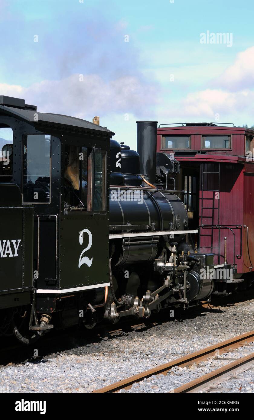 B.M.R. No. 2 at Pontsticill, with the first Torpantau - Pant service. Stock Photo