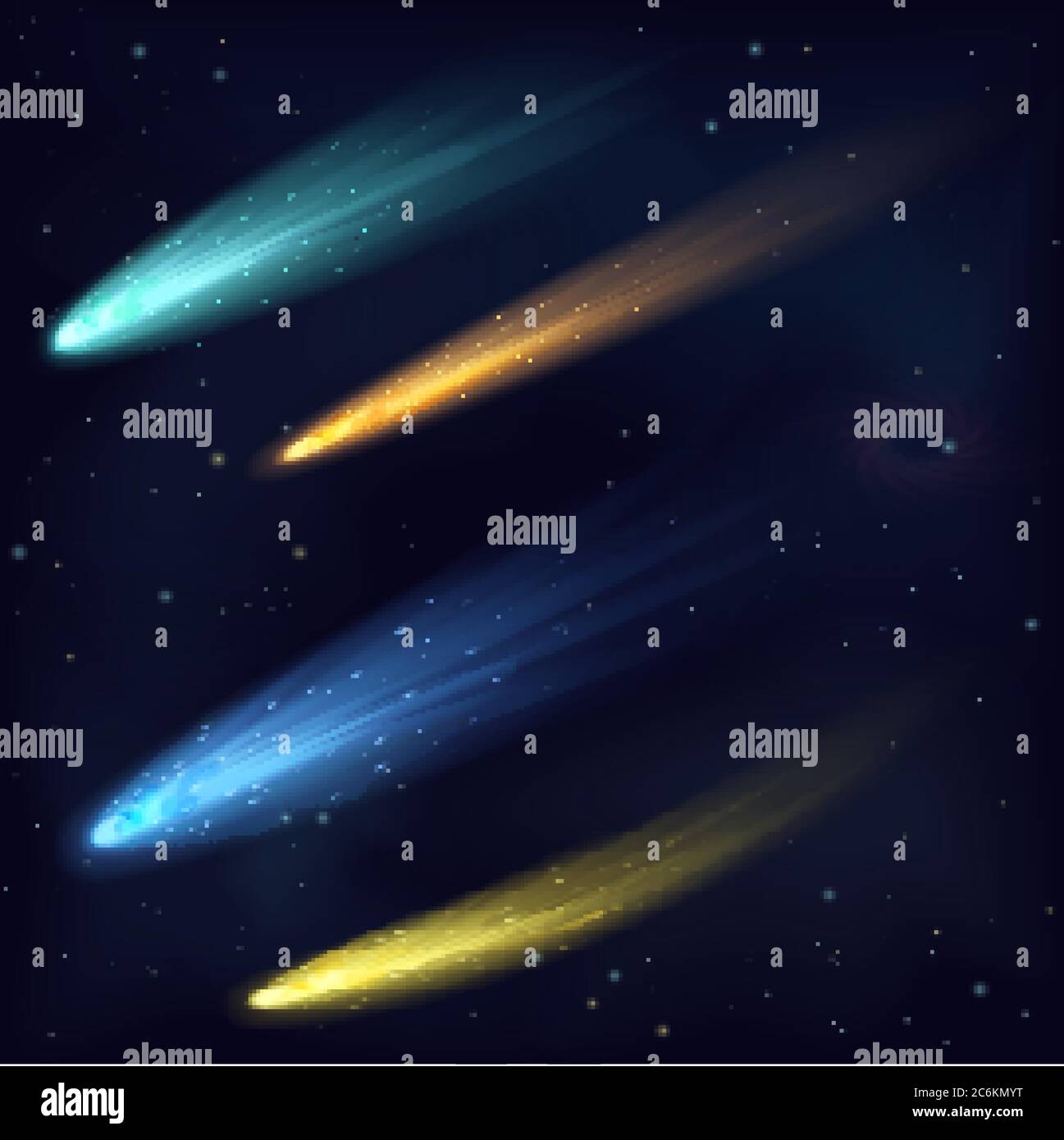 Realistic Color Vector Meteor Asteroid Comet In The Night Sky In Space Space Cosmos Galaxy Background Stock Vector Image Art Alamy
