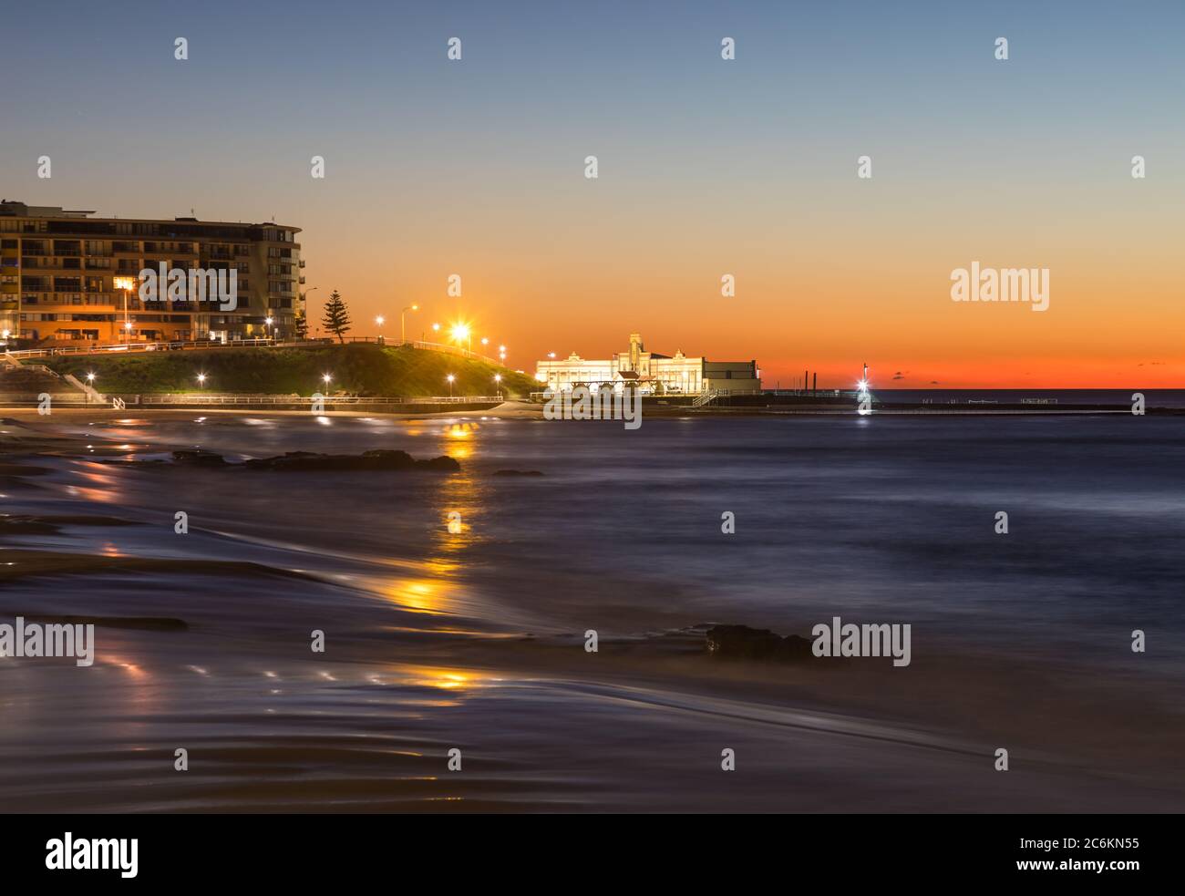 Sunrise across Newcastle Beach towards the famous Ocean Baths