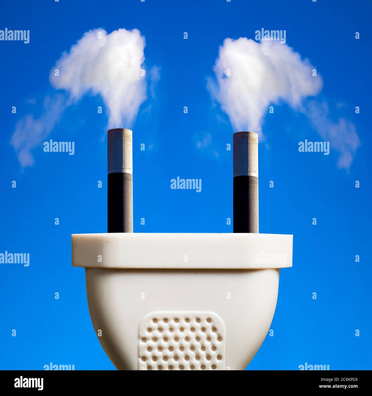 Electricity from fossil fuels, conceptual composite image. Stock Photo