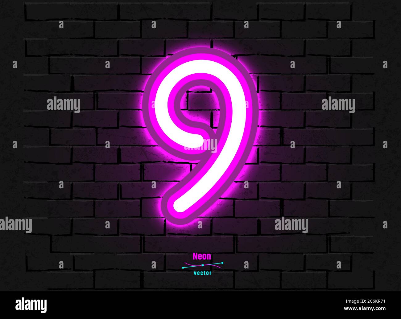 Vector Neon Digit Stock Vector Image & Art - Alamy