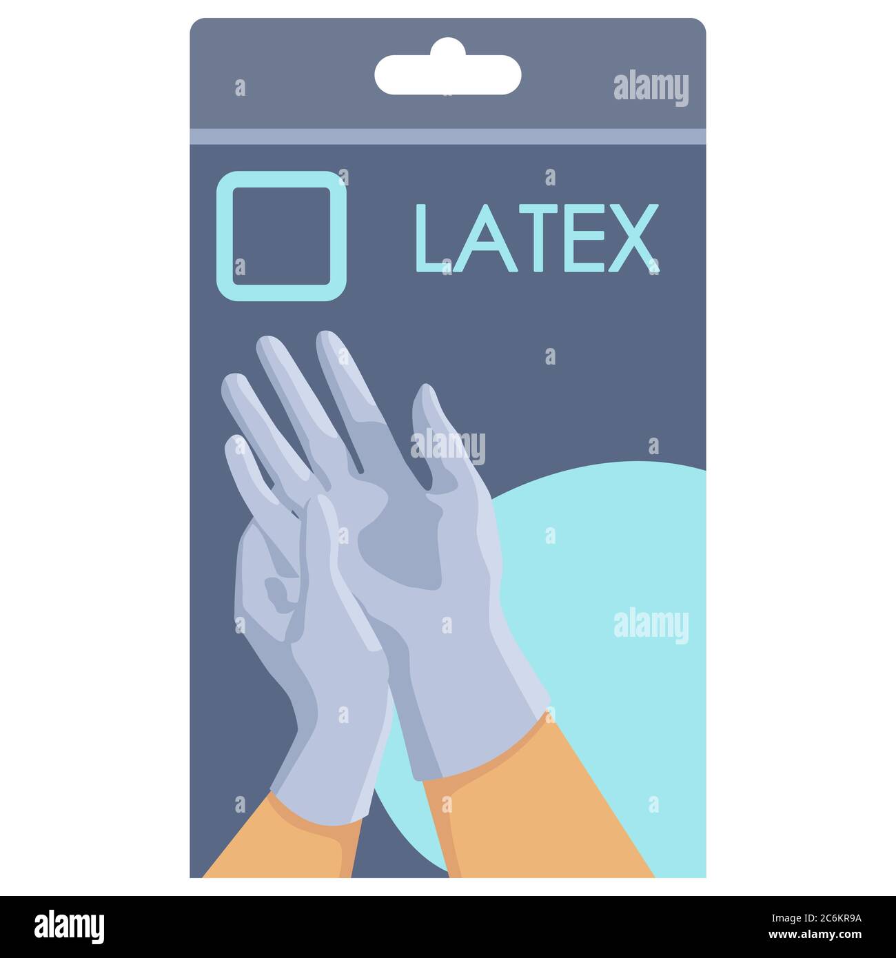 Surgical gloves pack on white isolated backdrop. Latex gloves for