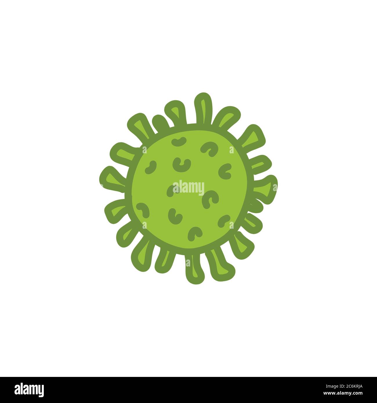 coronavirus doodle icon, vector color illustration Stock Vector
