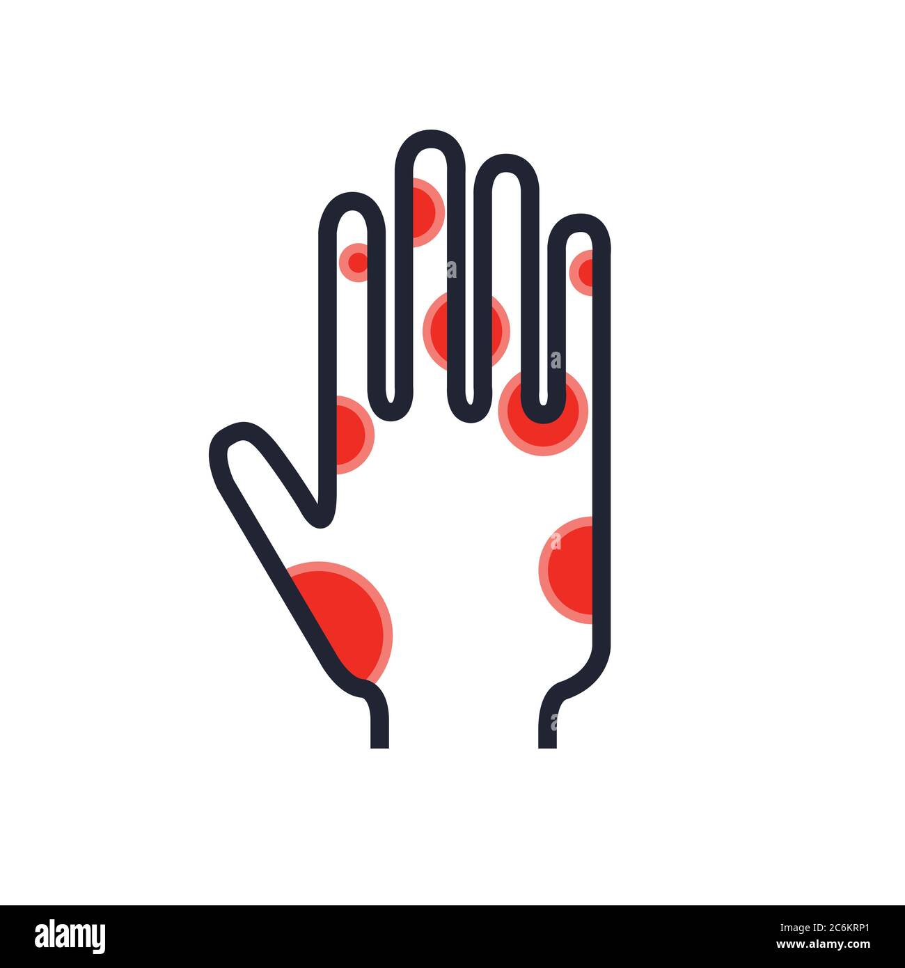 eczema hand skin icon, vector simple illustration Stock Vector