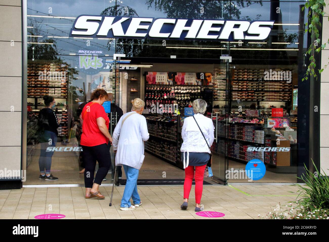 Rushden, UK. 9th July, 2020. Skechers logo seen at one of their branches.  Credit: Keith Mayhew/SOPA Images/ZUMA Wire/Alamy Live News Stock Photo -  Alamy