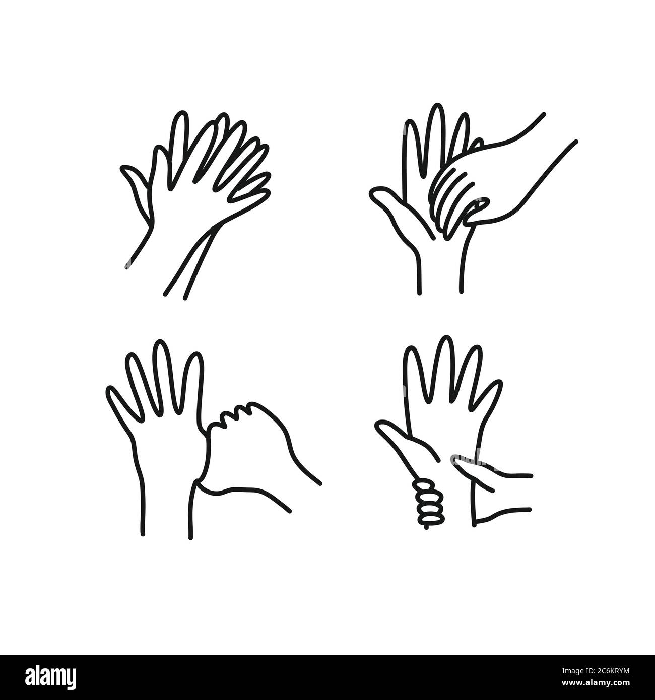 hand washing doodle icon, vector line illustration Stock Vector