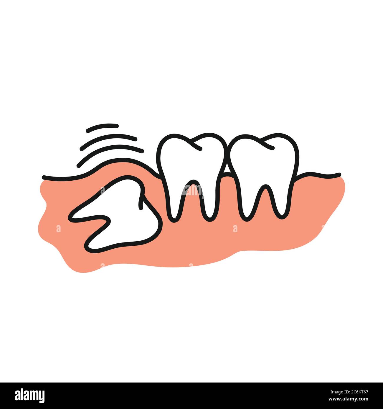 incorrect teething doodle icon, vector illustration Stock Vector