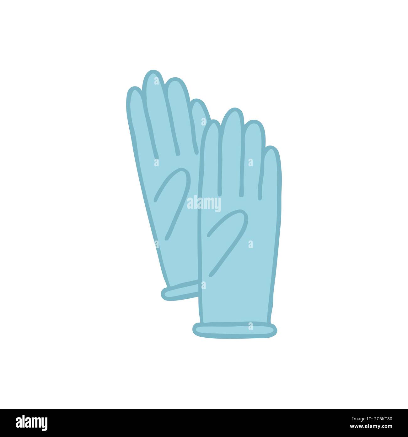 latex gloves doodle icon, vector color illustration Stock Vector