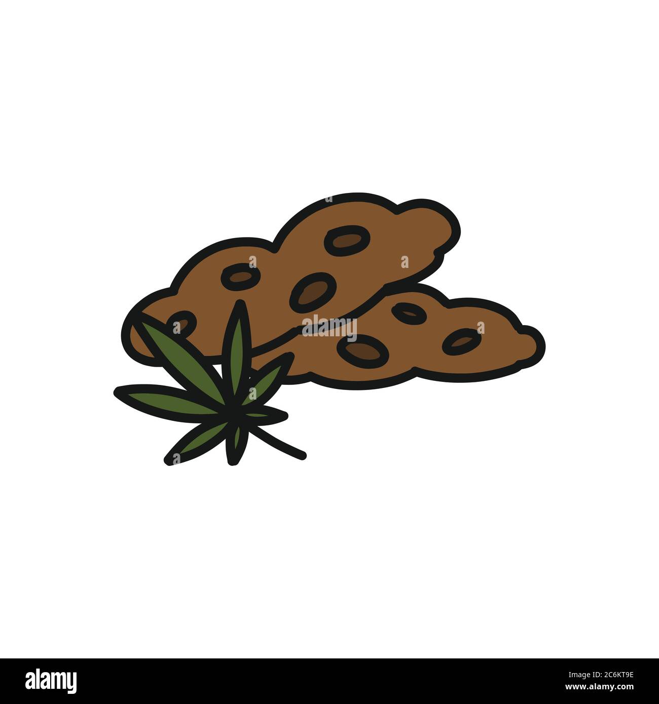 marijuana cookies doodle icon, vector color illustration Stock Vector