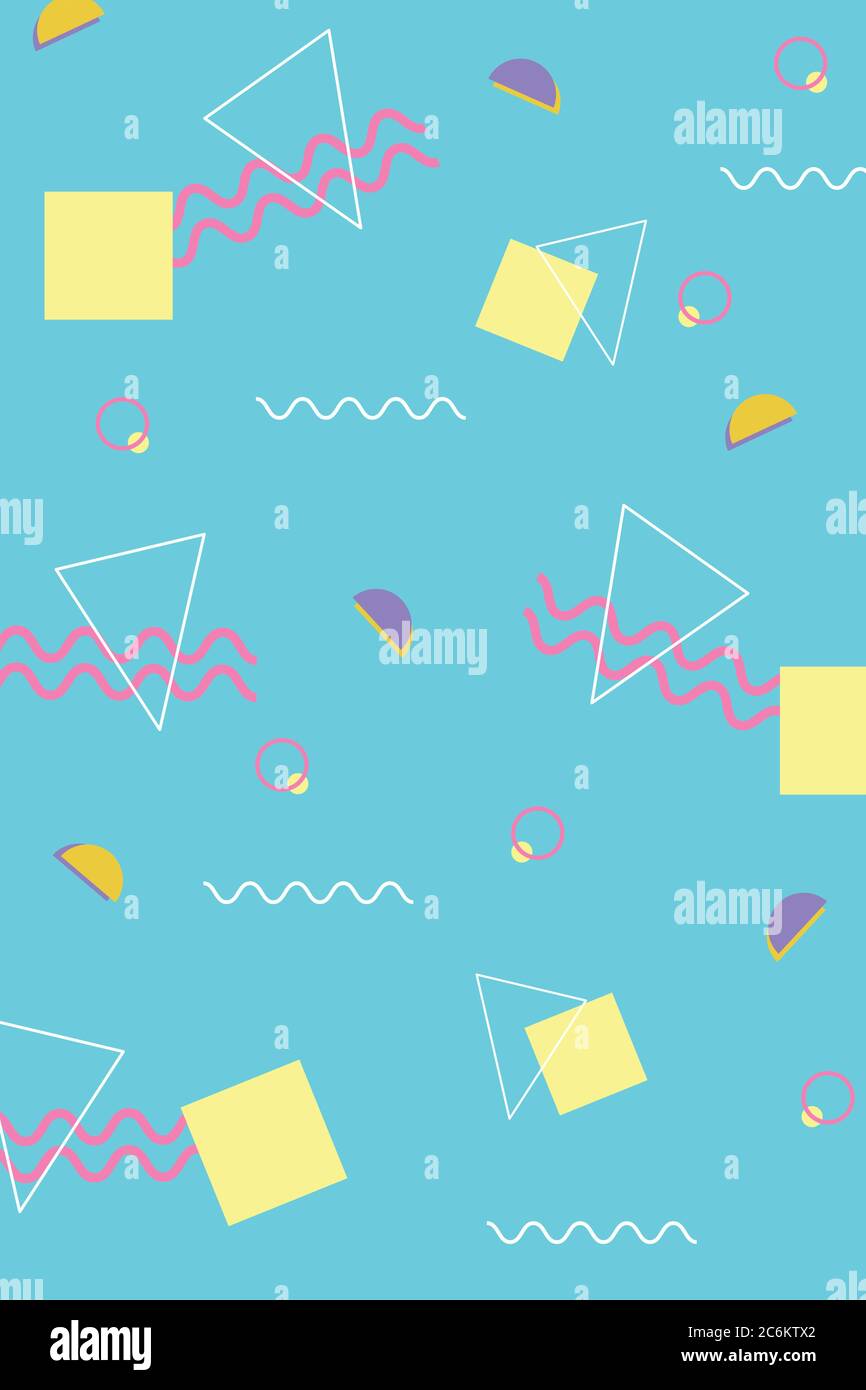 memphis 80s 90s style abstract retro elements decoration background ...