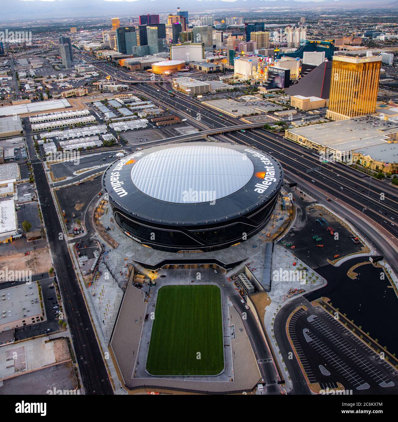 Las Vegas, NV, USA. 9th July, 2020. Aerial View of Allegiant Stadium, Home  of the Las Vegas Raiders NFL Team in Las Vegas, NV on July 9, 2020. Credit:  Erik Kabik Photography/Media