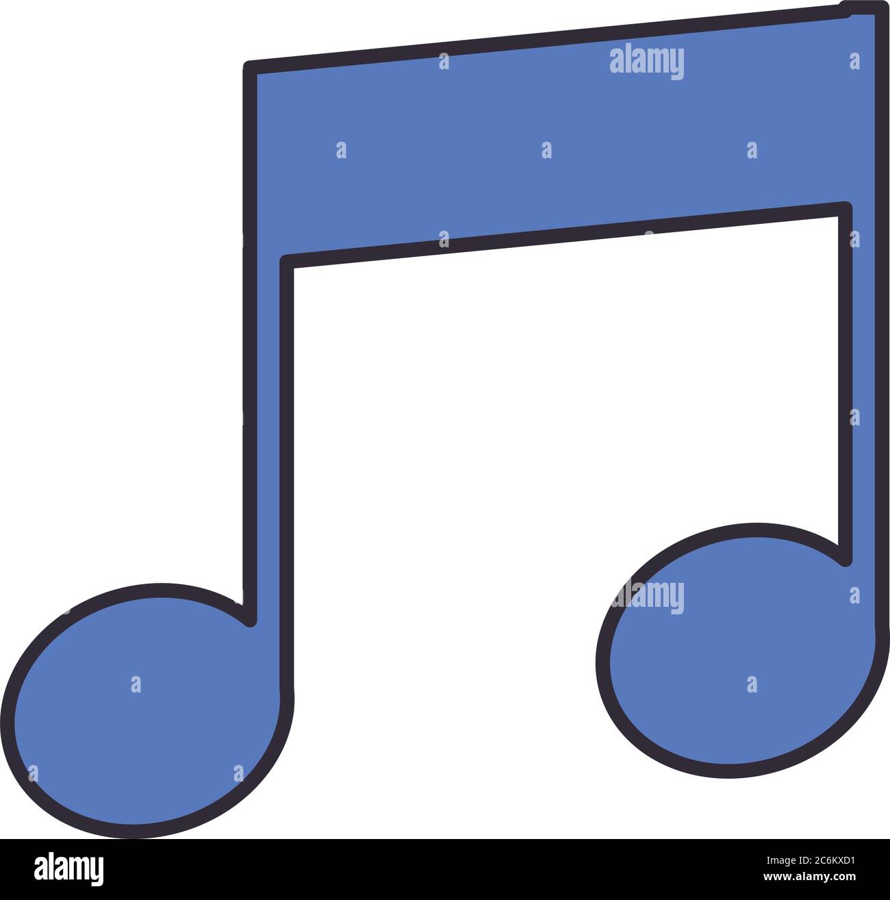 beam note line and fill style icon design, Music sound melody song