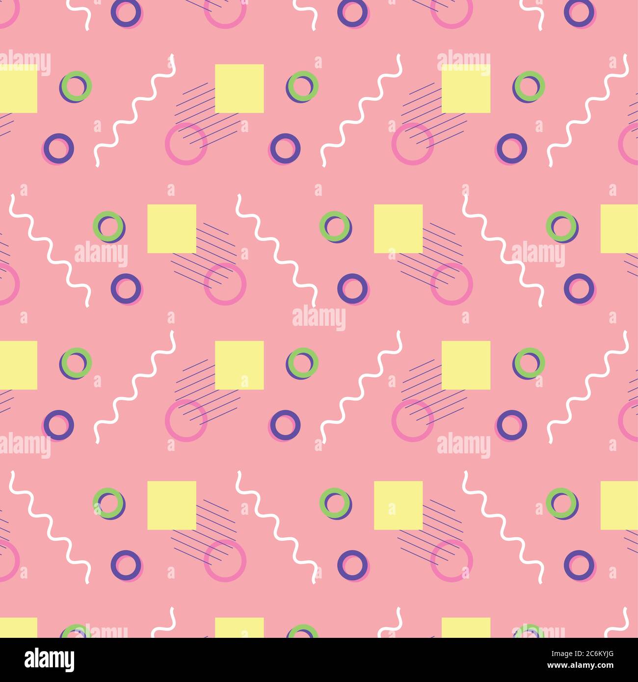 vintage memphis seamless pattern 80s 90s style abstract pink background ...