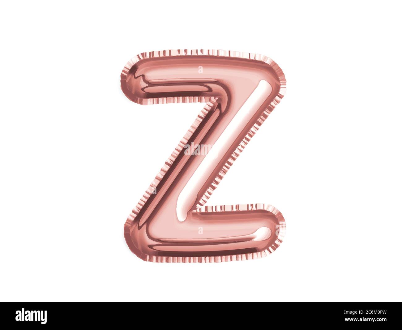 The rose gold pink alphabet Z air balloon decoration for baby shower birthday celebrate party Stock Vector