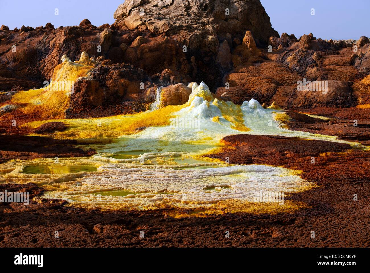 The surreal, otherworldly landscape of hot sulphur springs in Dallol