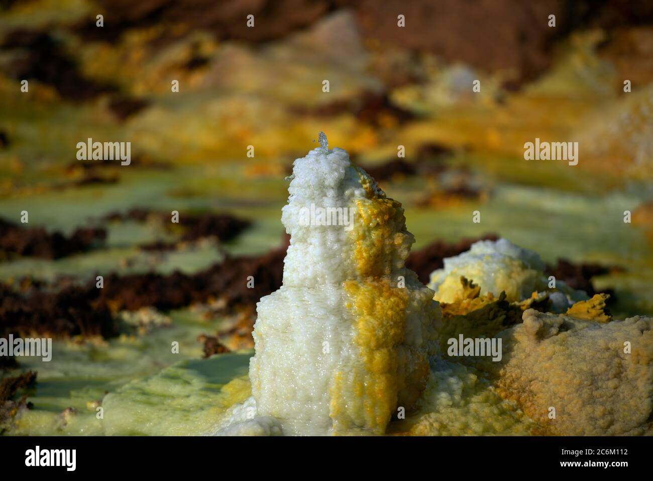 The surreal, otherworldly landscape of hot sulphur springs in Dallol