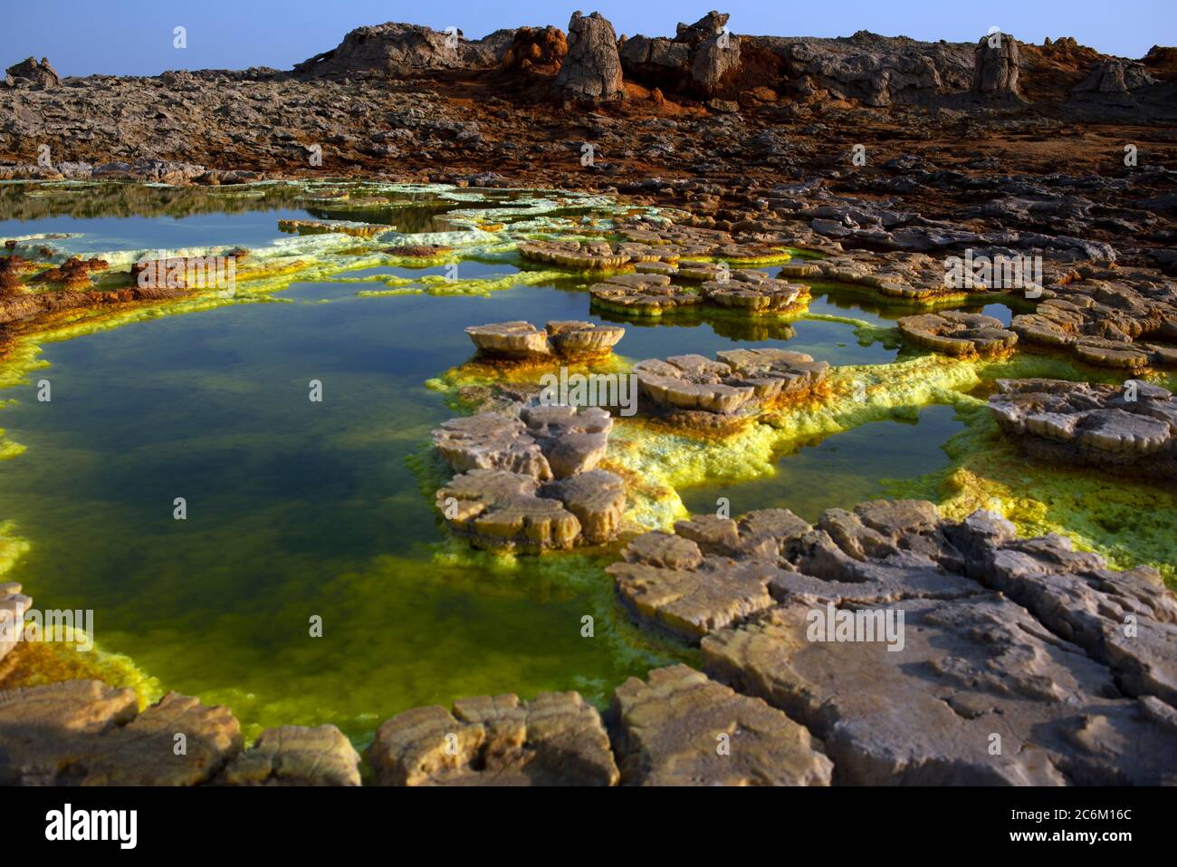 The surreal, otherworldly landscape of hot sulphur springs in Dallol