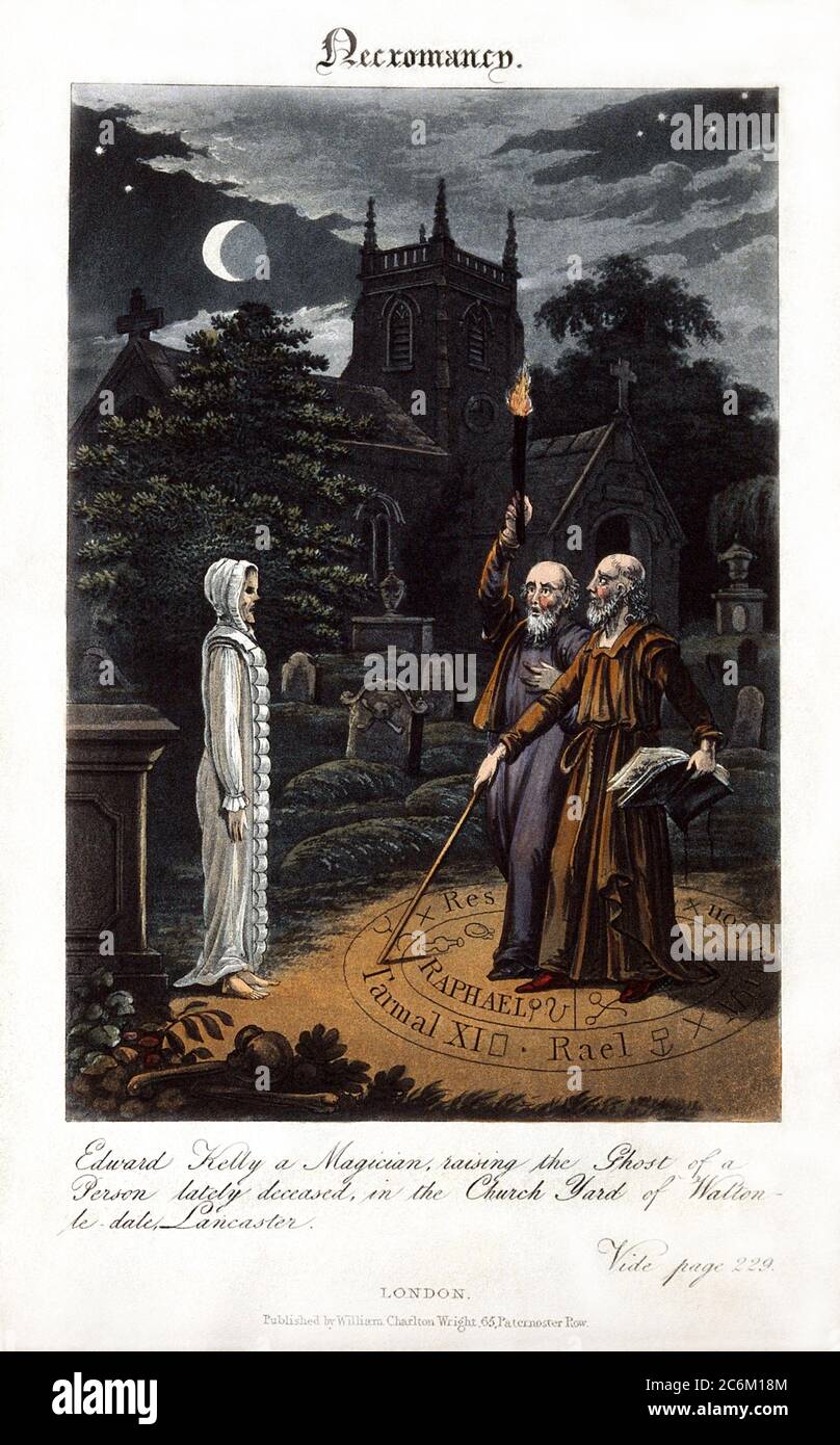1590 c, GREAT BRITAIN : The british Occultist , Alchemist and Medium  spiritist Sir EDWARD KELLEY ( or KELLY or TALBOT , 1555 - 1597 ) with JOHN  DEE ( 1527 -