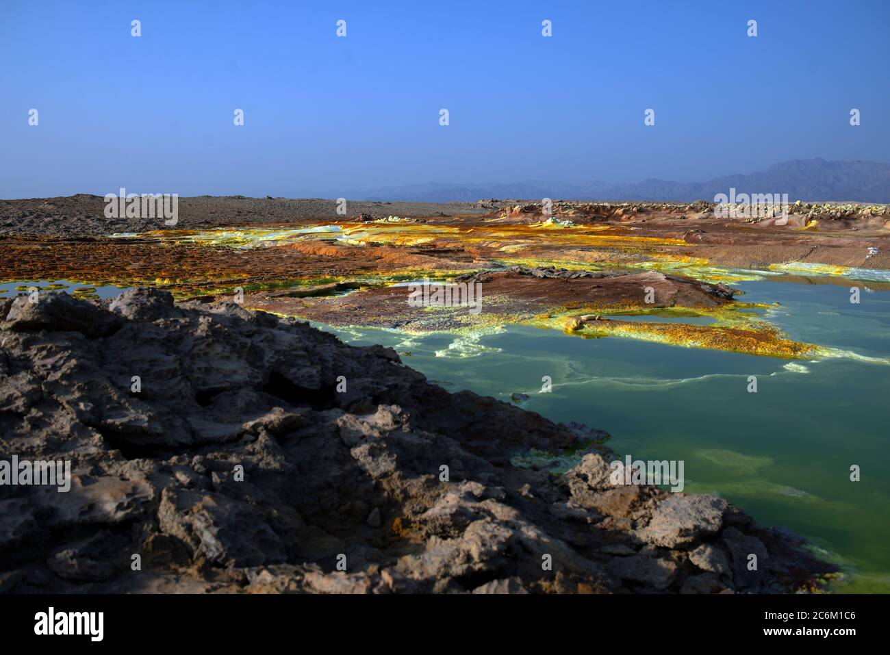 The surreal, otherworldly landscape of hot sulphur springs in Dallol