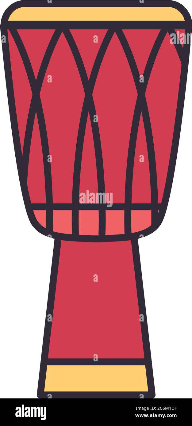 drum instrument line and fill style icon design, Music sound melody ...