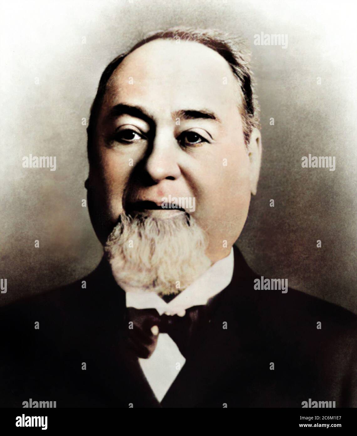 1890 c, USA : The USA german-born industrial BLUE JEANS denim creator LEVI  STRAUSS ( Löb Strauß , 1829 - 1902 ), businessman of Levi Strauss & Co.  DIGITALLY COLORIZED .- INDUSTRIA -