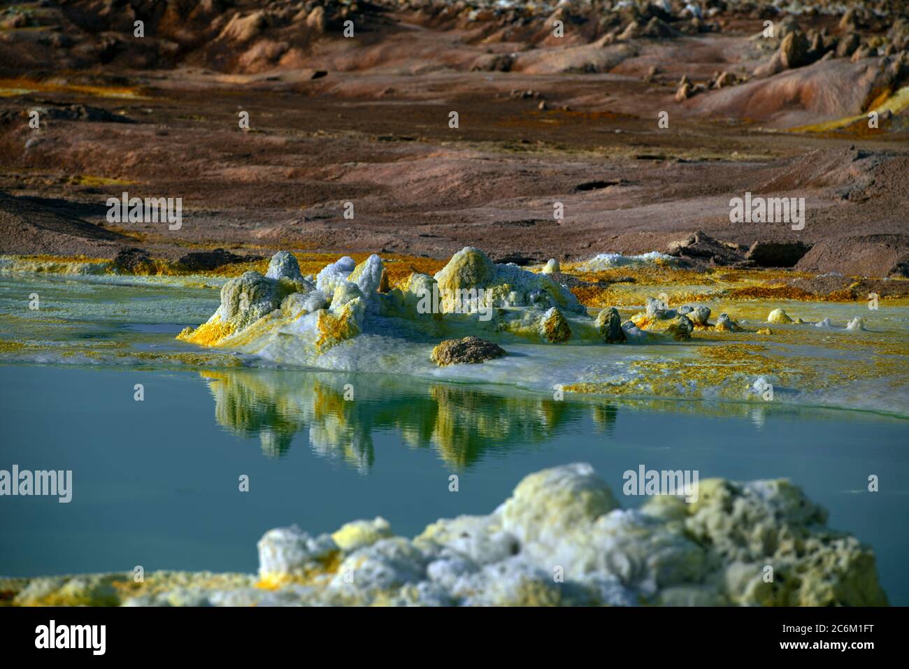 The surreal, otherworldly landscape of hot sulphur springs in Dallol