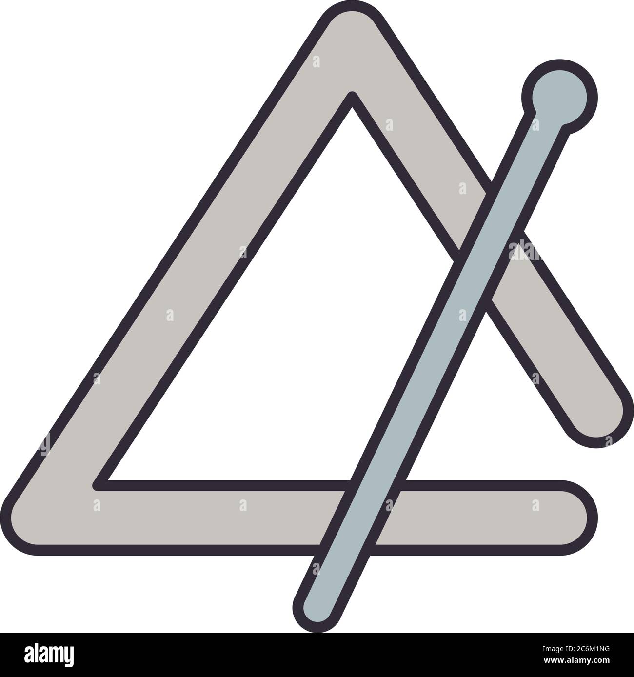 triangle instrument line and fill style icon design, Music sound melody song musical art and