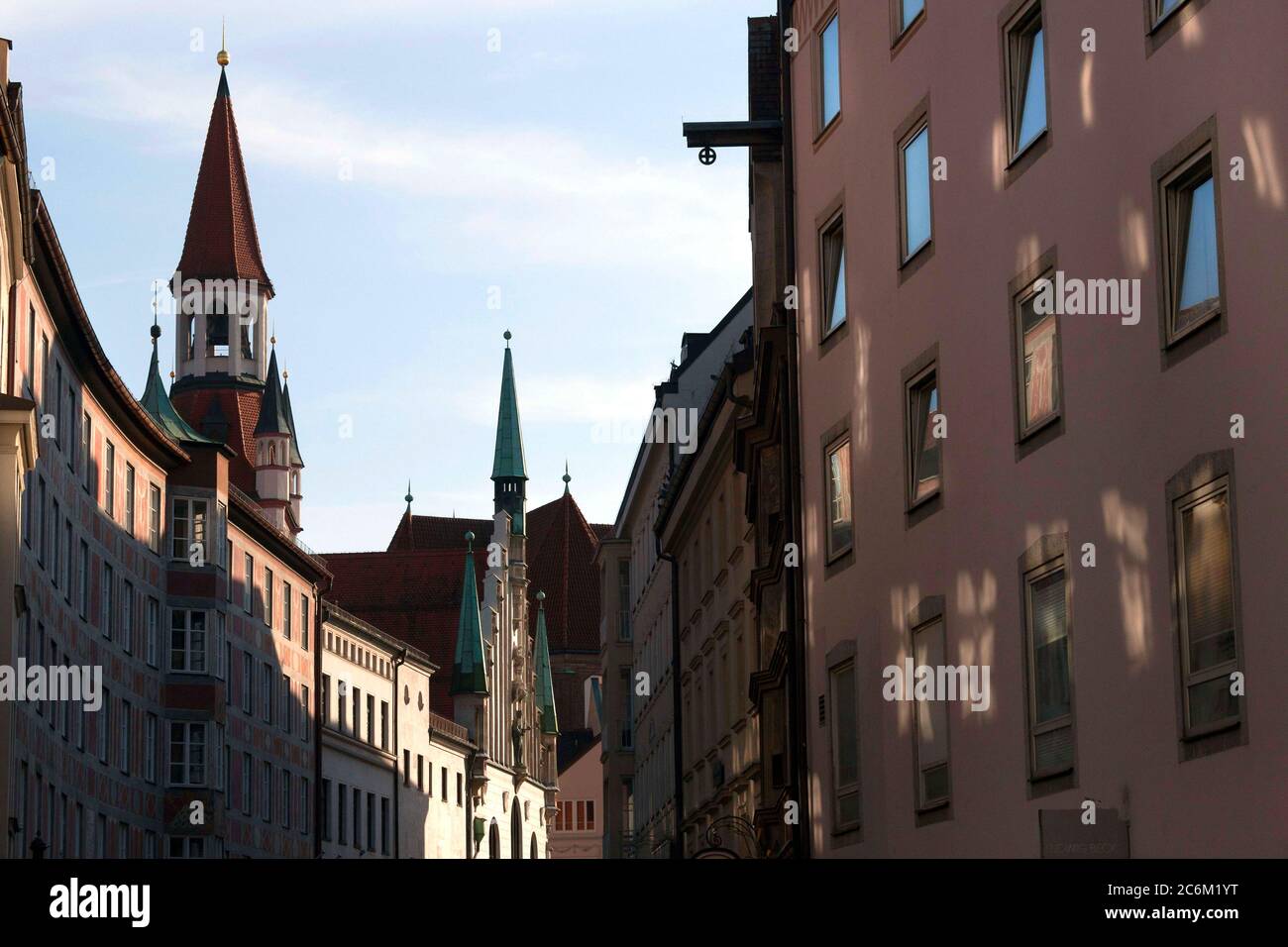 Part of the Old Rathaus ( Town Hall ) seen from Diener street, Munich, Upper Bavaria, Germany Stock Photo
