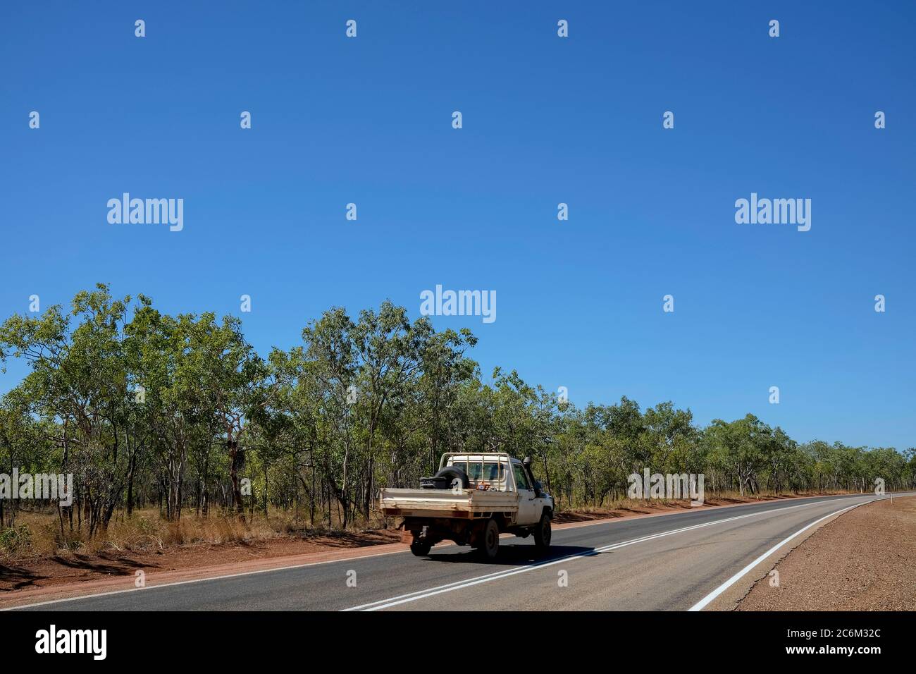 The Stuart Highway between Darwin and Katherine in the Northern Territory of Australia, Stock Photo