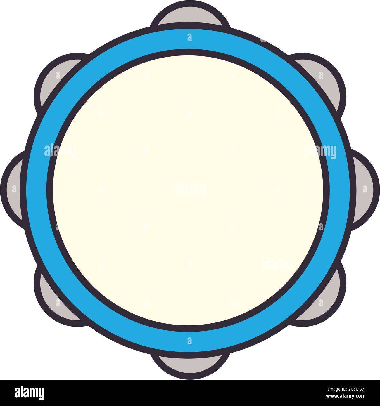 tambourine instrument line and fill style icon design, Music sound melody  song musical art and composition theme Vector illustration Stock Vector  Image & Art - Alamy