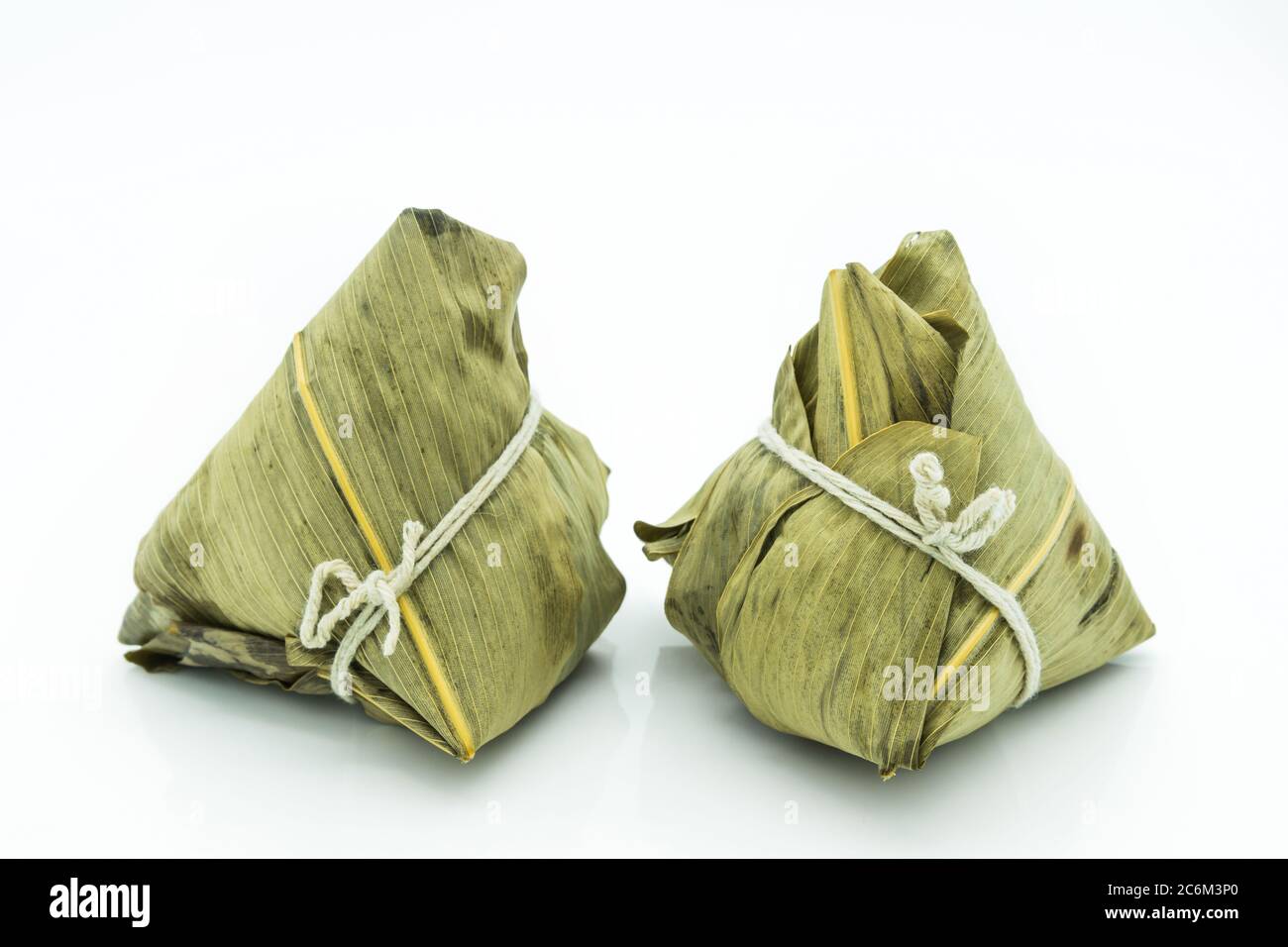 Closeup view of the zongzi, it is a traditional Chinese rice dish made ...