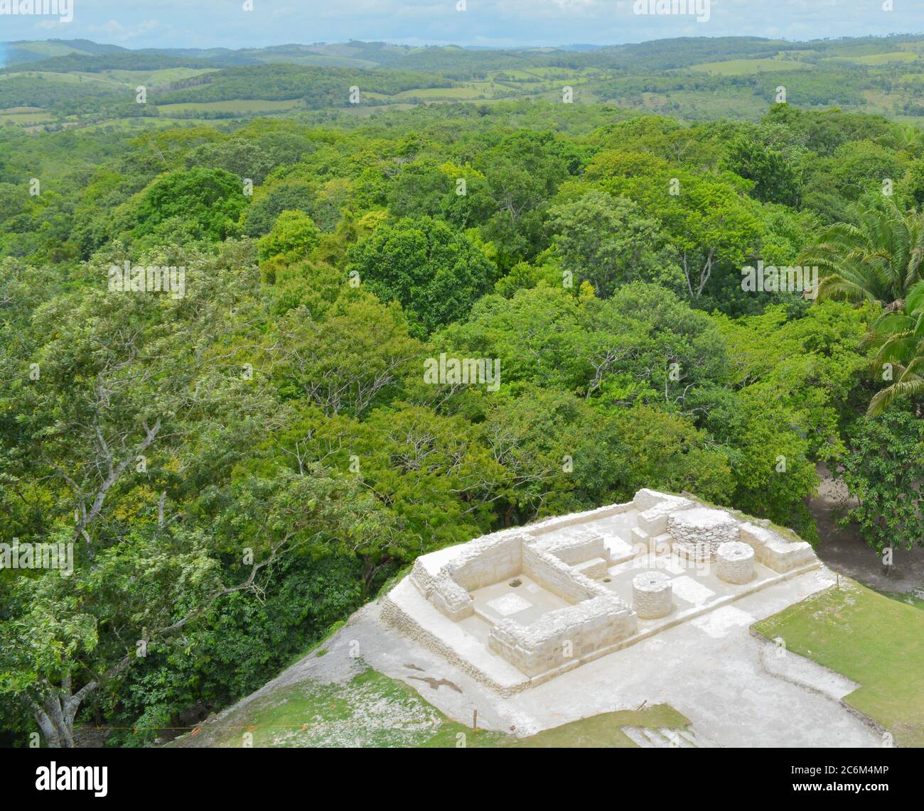 Historic ancient city ruins of Xunantunich Archaeological Reserve in Belize. Stock Photo
