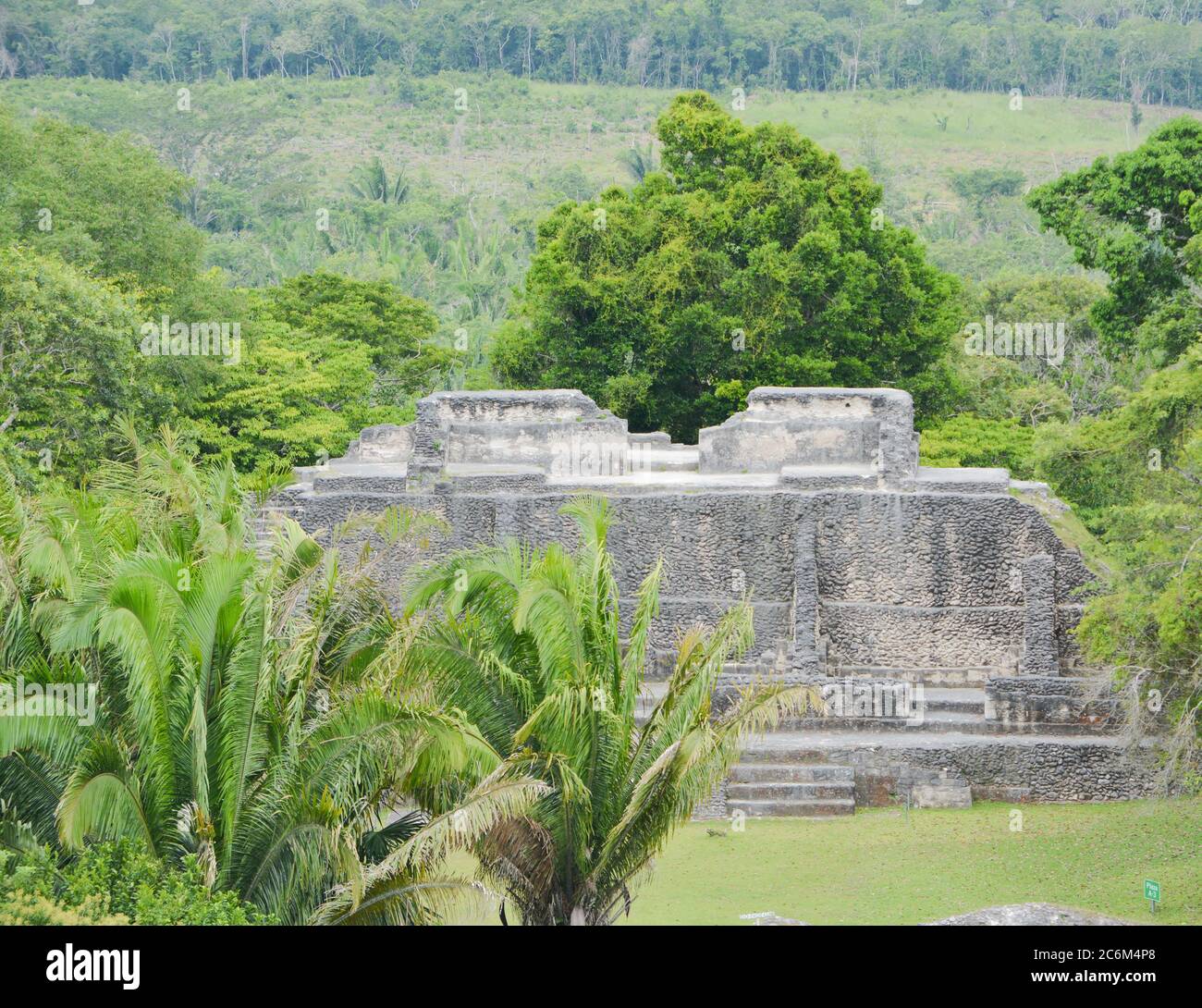 Historic ancient city ruins of Xunantunich Archaeological Reserve in Belize. Stock Photo