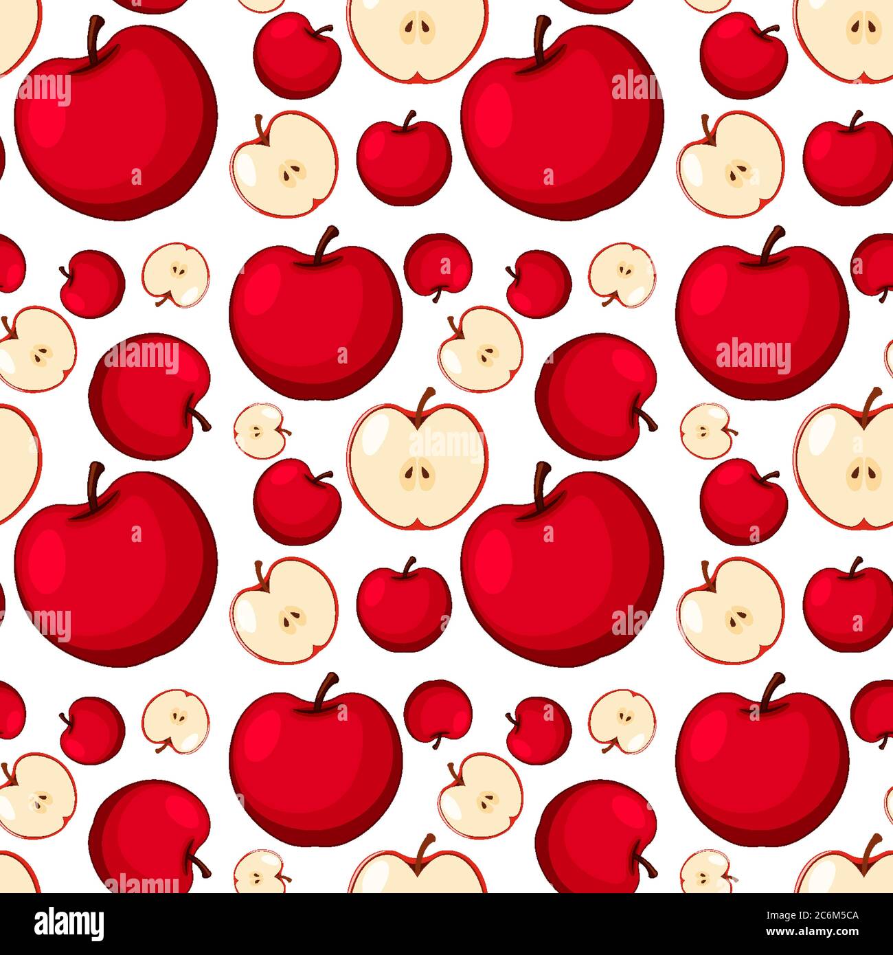 Red Apple Pattern Print Floor Mat