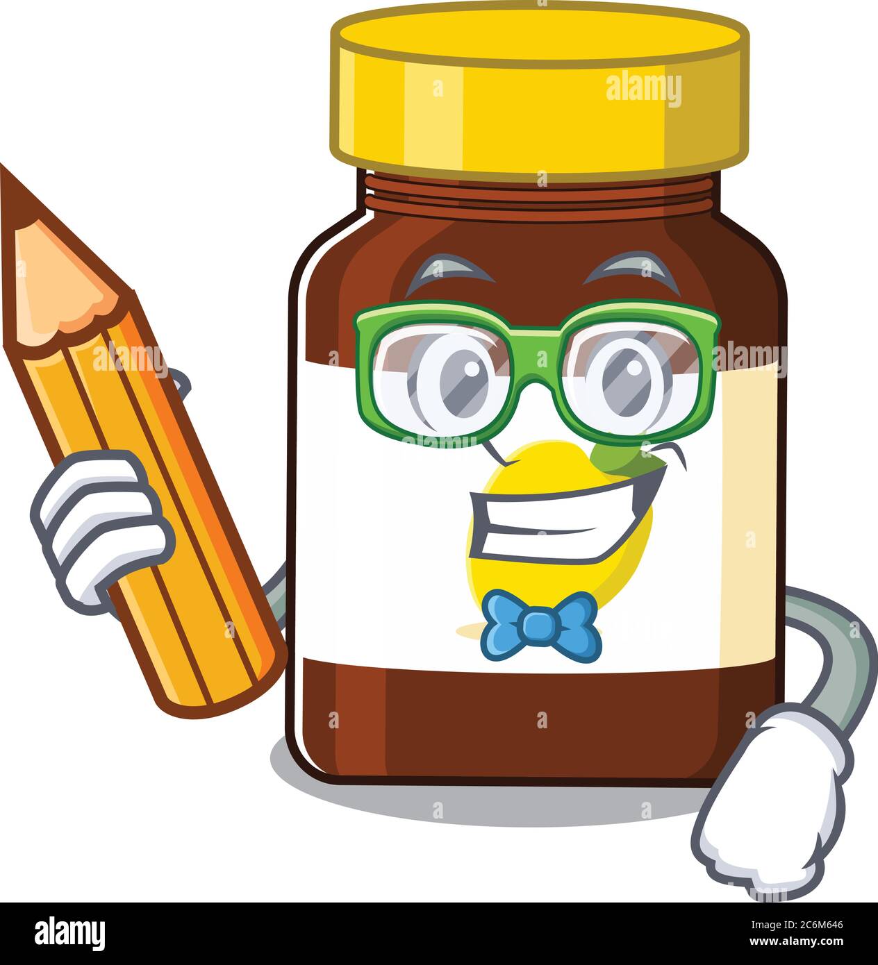 A clever student bottle vitamin c cartoon character study at home Stock ...