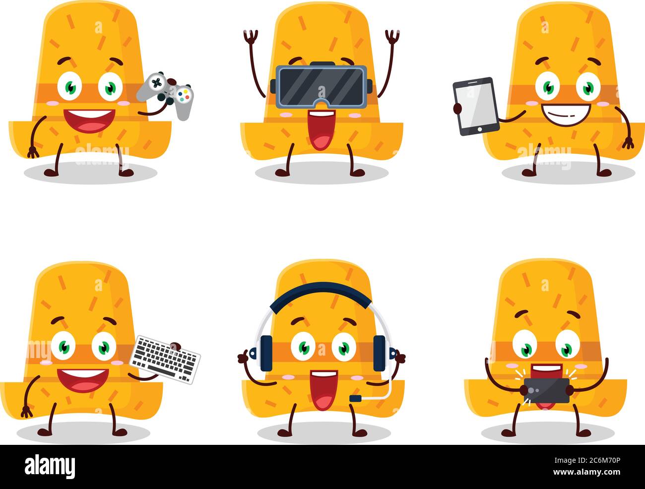 Straw hat cartoon character are playing games with various cute