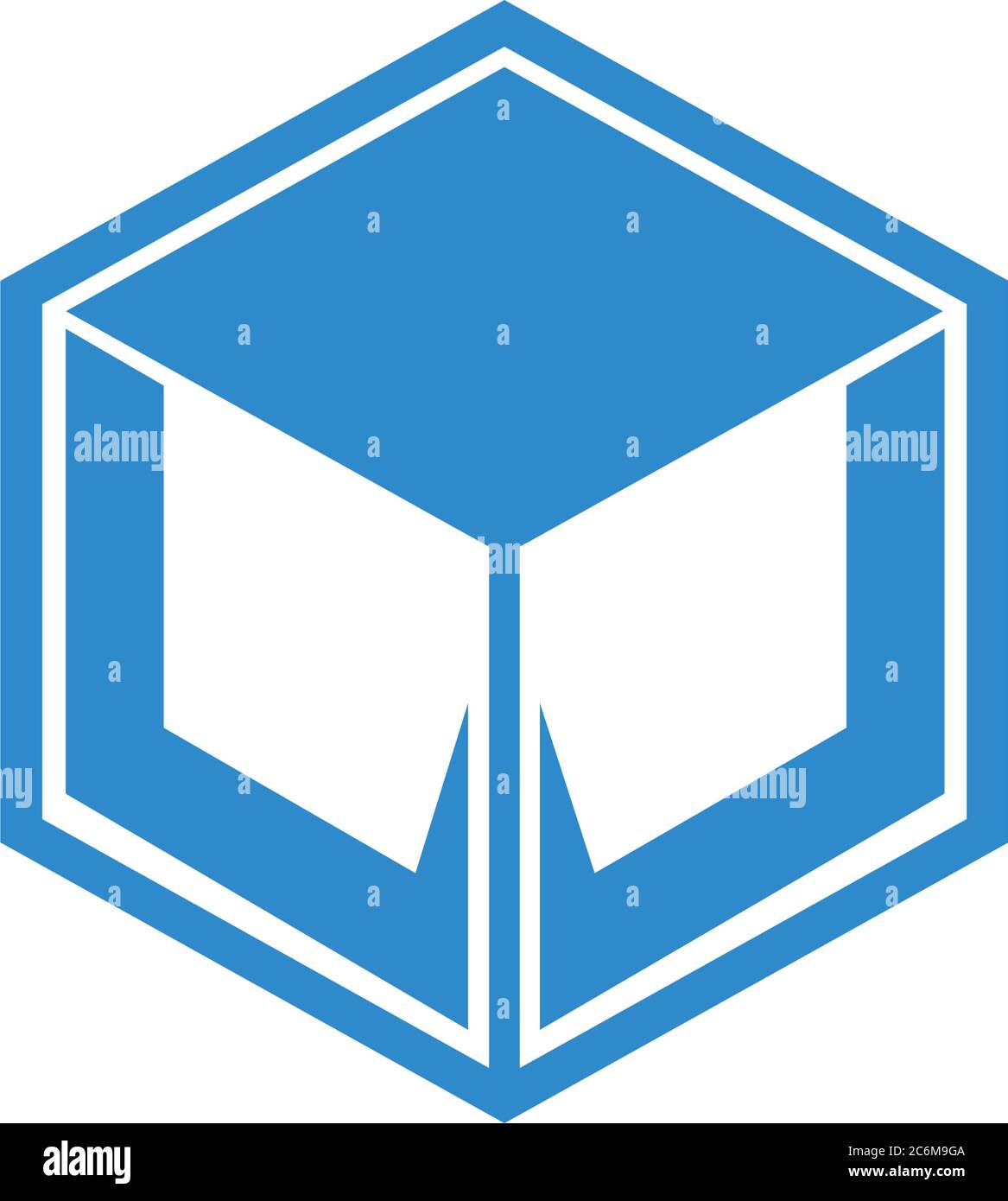 Abstract cube in blue Stock Vector Image & Art - Alamy