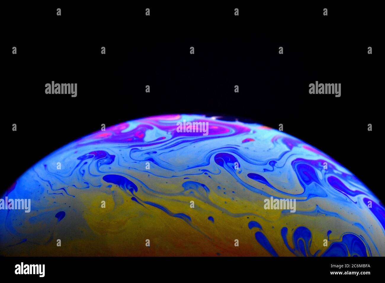 Light diffraction on soap bubble surface. Meteorological model Stock