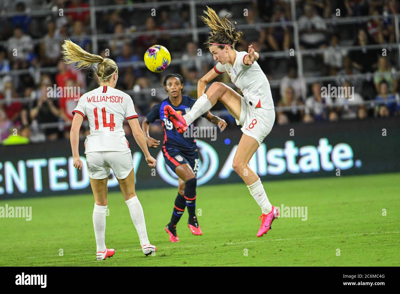 USA vs England Match during the 2020 SheBelieves Cup at Exploria Stadium in Orlando Florida on Thursday March 5, 2020.  Photo Credit:  Marty Jean-Louis Stock Photo