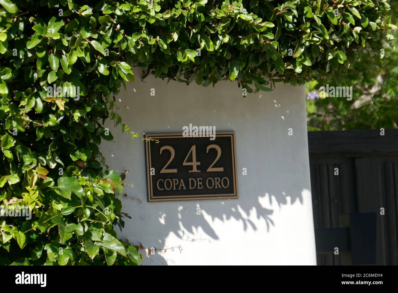 Los Angeles, California, USA 10th July 2020 A general view of atmosphere of Elizabeth Taylor, Paul Newman, Joanne Woodward, Henry Fonda and Tyrone Power's former home at 242 Copa De Oro Road in Bel Air on July 10, 2020 in Los Angeles, California, USA. Photo by Barry King/Alamy Stock Photo Stock Photo