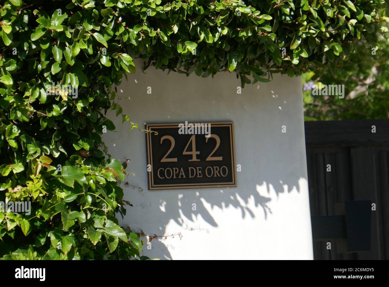 Los Angeles, California, USA 10th July 2020 A general view of atmosphere of Elizabeth Taylor, Paul Newman, Joanne Woodward, Henry Fonda and Tyrone Power's former home at 242 Copa De Oro Road in Bel Air on July 10, 2020 in Los Angeles, California, USA. Photo by Barry King/Alamy Stock Photo Stock Photo