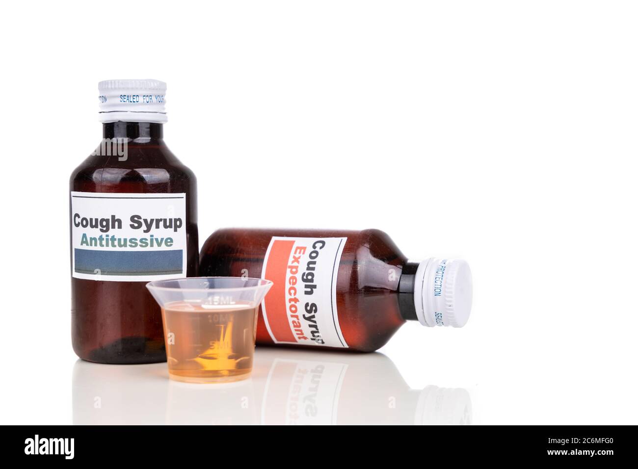 Antitussive And Expectorant Cough Mixture Is Prescribed As Medication For Dry Cough And Chesty Cough Sickness Respectively Stock Photo Alamy
