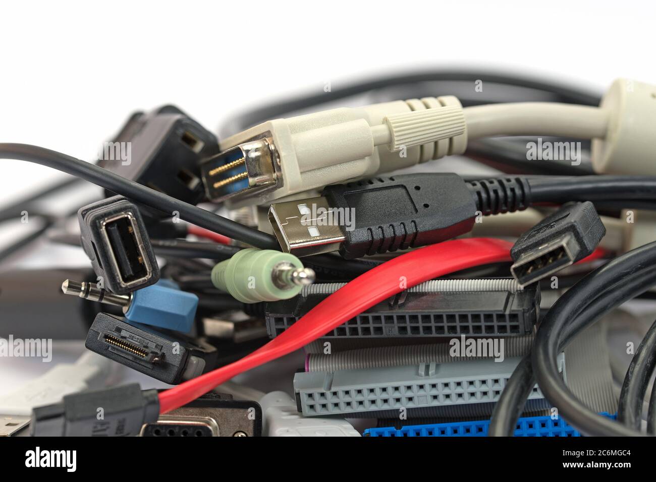 Various computer cables in a closeup Stock Photo Alamy