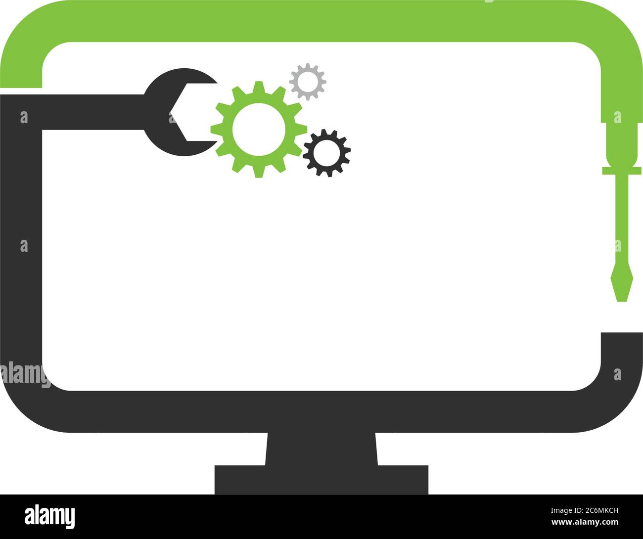 Computer repairing with green and black colors Stock Vector Image & Art ...