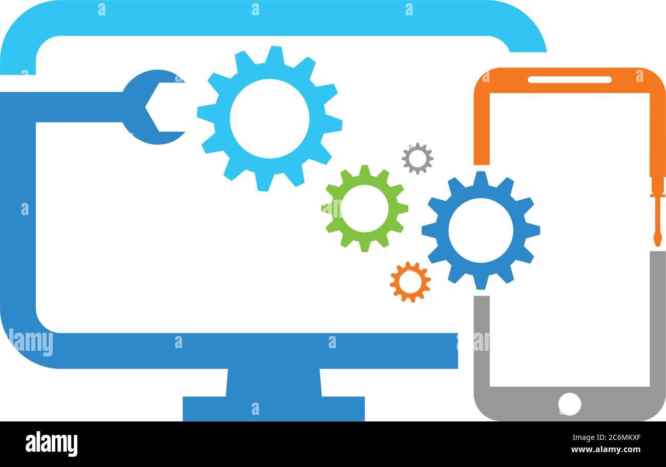 Technology repair with wrench and screwdriver Stock Vector Image & Art ...