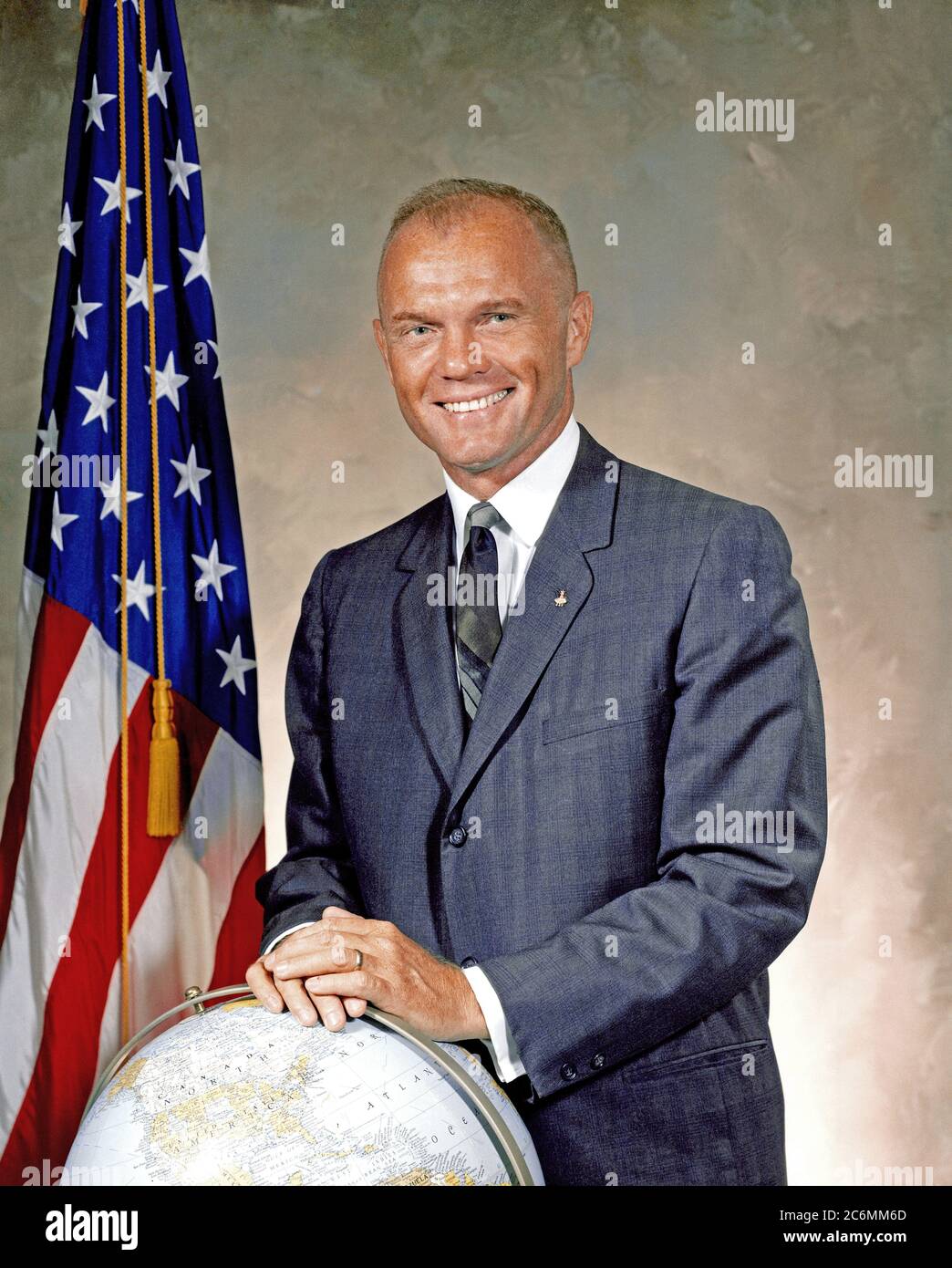 (December 1964) --- Astronaut Lt. Col. John H. Glenn, Jr.  He was the first American to orbit the Earth in a Project Mercury spacecraft on February 20, 1962.  Glenn resigned from the NASA astronaut group in January 1964. Stock Photo