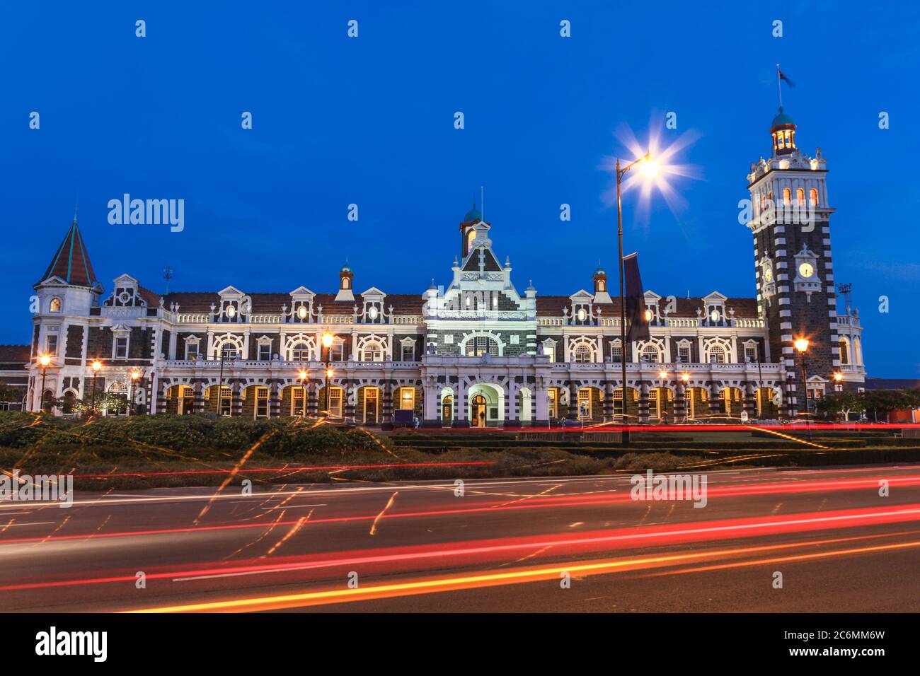 Dunedin Train station is a beautiful example of early 20th century architecture an is one of the most famous landmarks in Dunedin located on the South Stock Photo