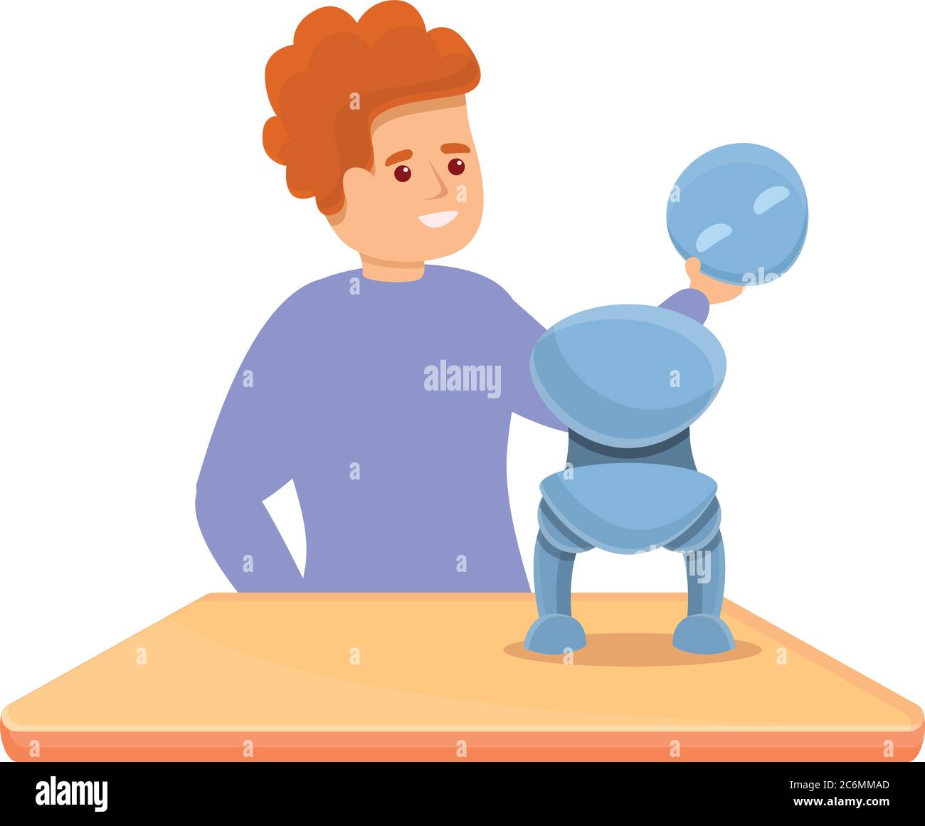 Kid connect robot head icon. Cartoon of kid connect robot head vector ...
